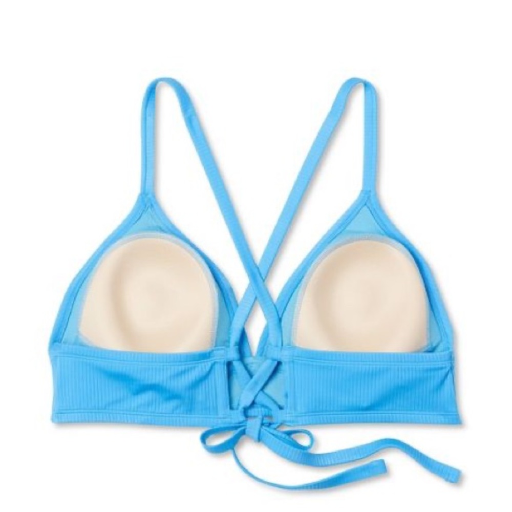 Wild Fable Blue Ribbed Triangle String Bikini Top - Picture 10 of 10